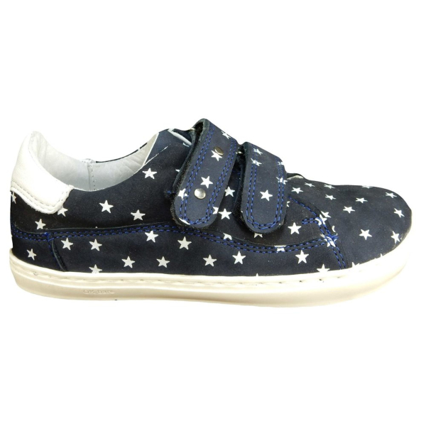 Dětské barefoot tenisky na suchý zip FIR tmavě modrá s hvězdičkami