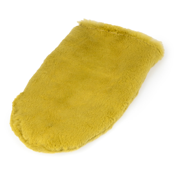 Hladící kožešinová rukavice masážní králík žlutozelená