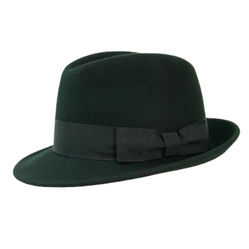 Pánský vlněný klobouk s rypsovou stuhou černý