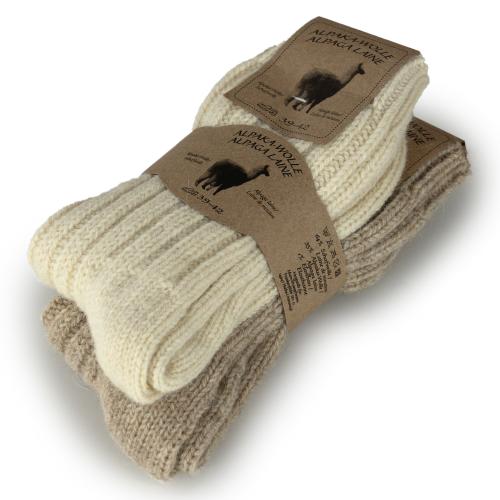 Ponožky sibiřky vlněné Alpaca 99 světlé 2 páry
